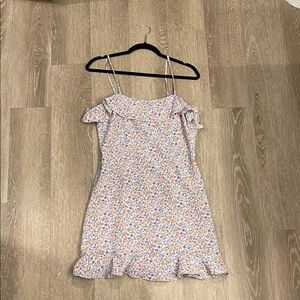 Purple Ruffled Tiered Mini Sundress Spaghetti Straps